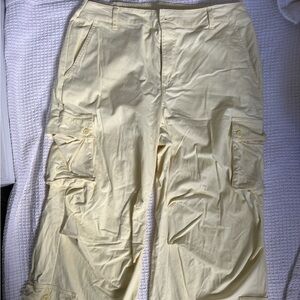 wild fable Pale Yellow Elastic Waist Cargo Pants